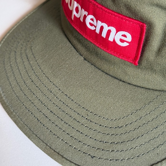 Supreme Olive Green Red Logo Utility Camp Cap 5 Panel Spring Summer 2013 SS13 - Picture 3 of 4